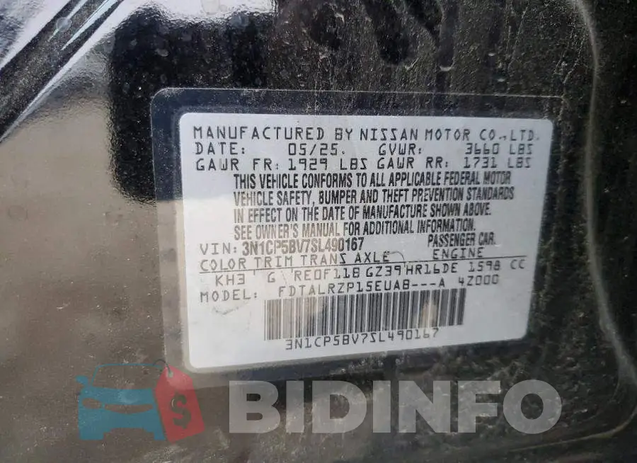 3N1CP5BV7SL490167 Photo# 13