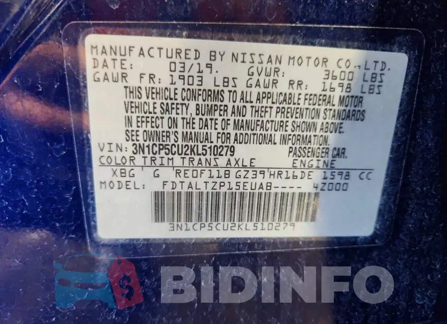 3N1CP5CU2KL510279 Photo# 14