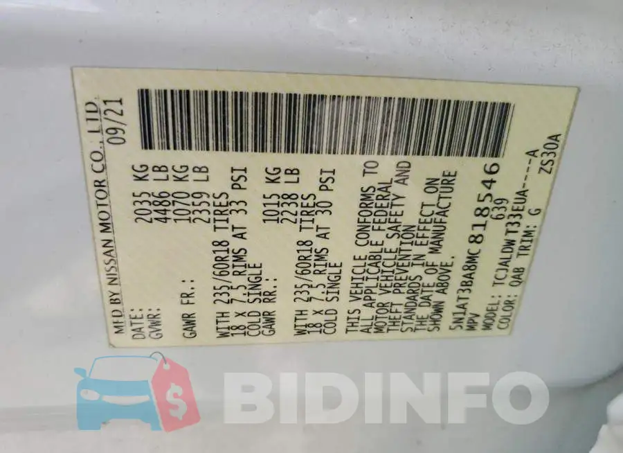 5N1AT3BA8MC818546 Photo# 13