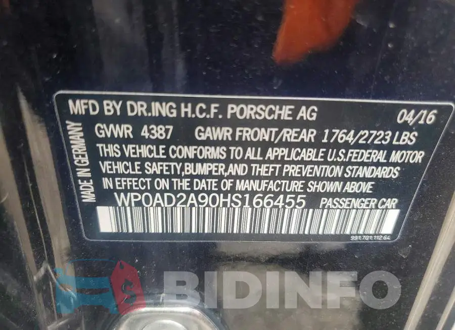 WP0AD2A90HS166455 Photo# 12