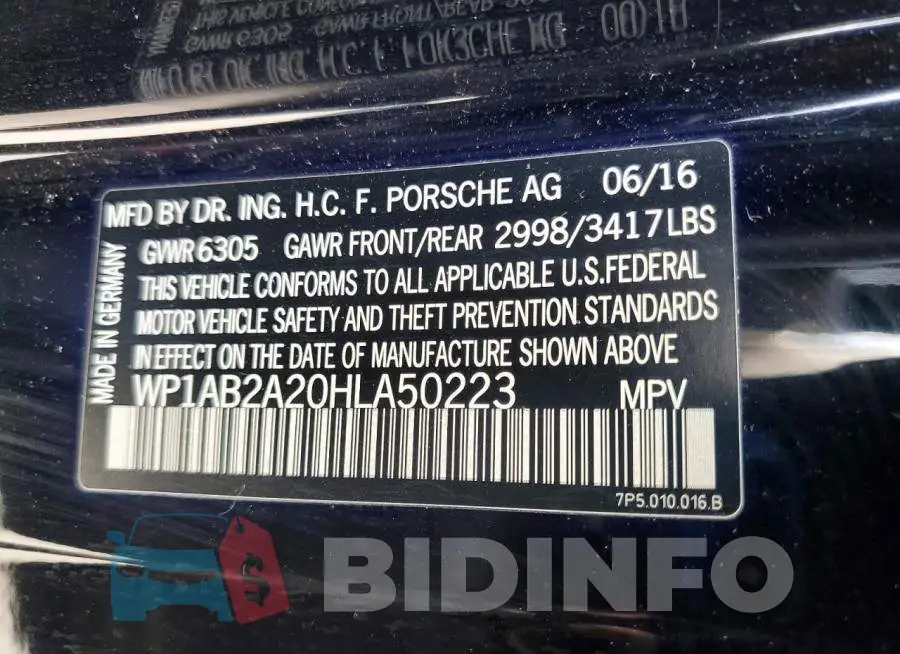 WP1AB2A20HLA50223 Photo# 13