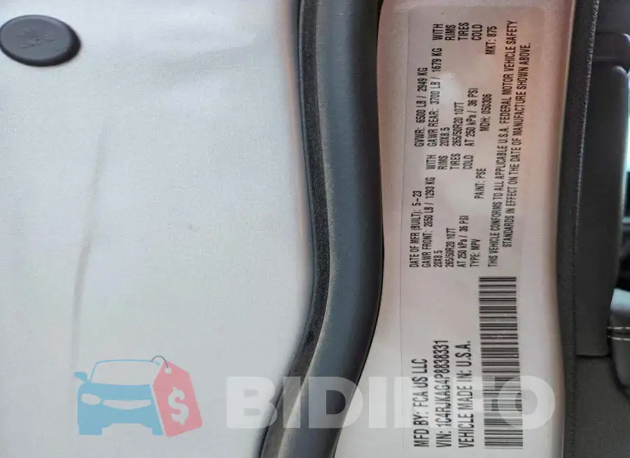 1C4RJKAG4P8838331 Photo# 13
