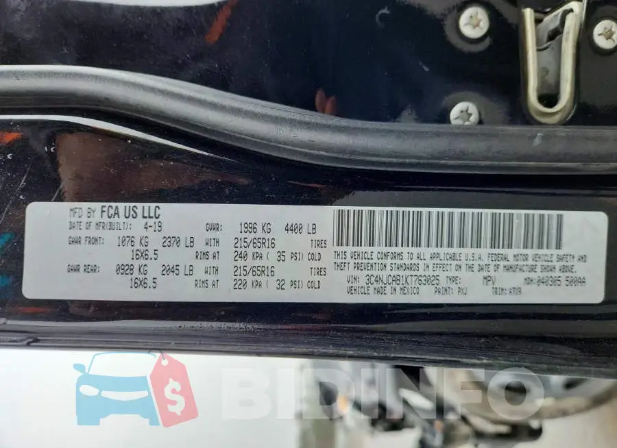 3C4NJCAB1KT763025 Photo# 12