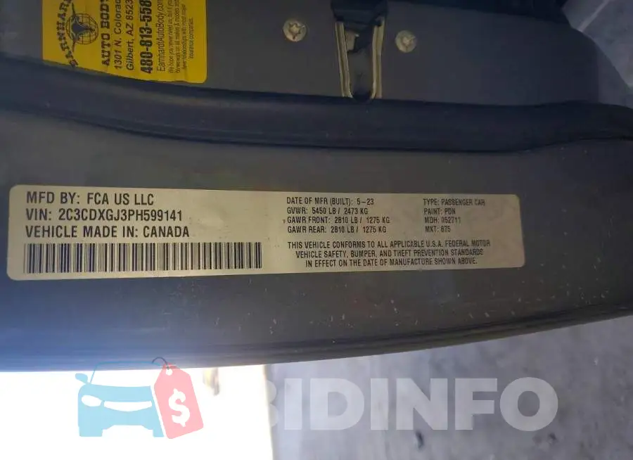 2C3CDXGJ3PH599141 Photo# 12
