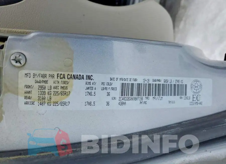 2C4RDGBG0KR807156 Photo# 13
