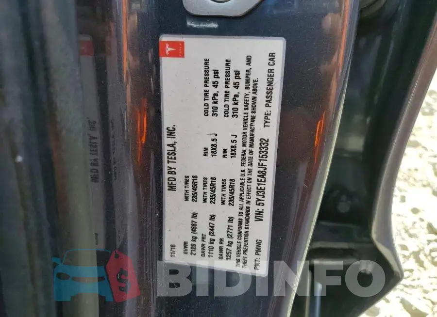 5YJ3E1EA8JF153332 Photo# 13