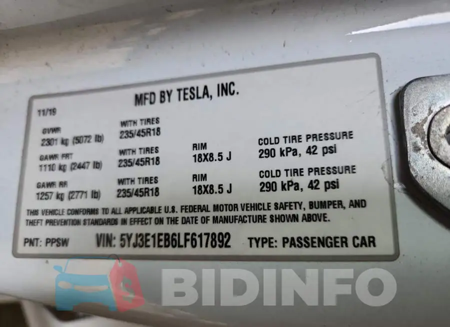 5YJ3E1EB6LF617892 Photo# 13