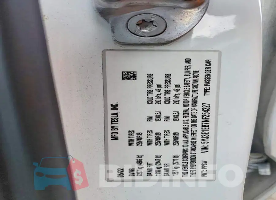 5YJ3E1EB7NF254327 Photo# 12