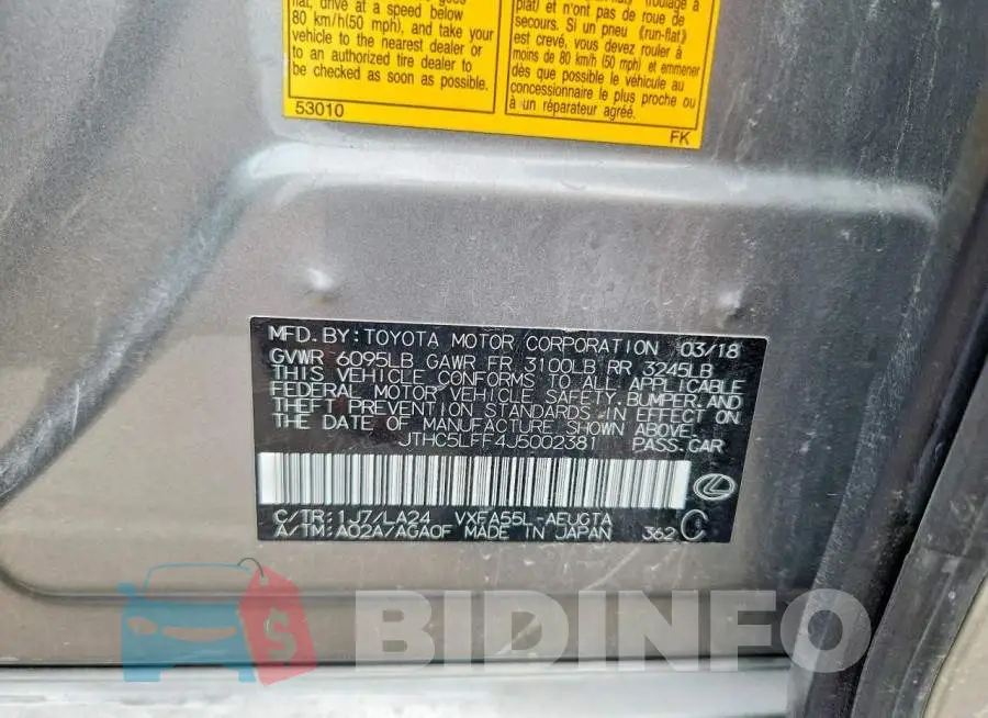 JTHC5LFF4J5002381 Photo# 12