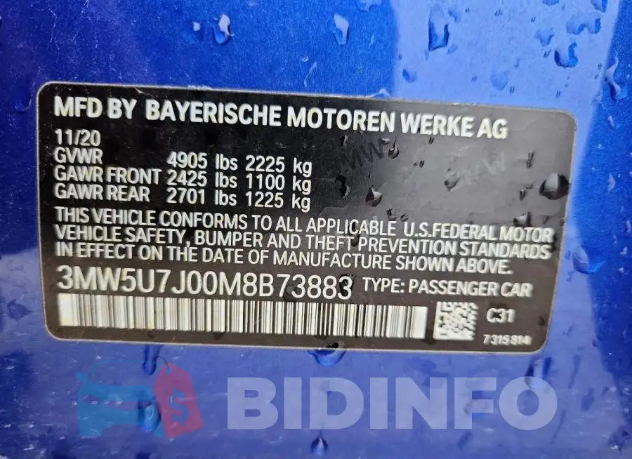 3MW5U7J00M8B73883 Photo# 12