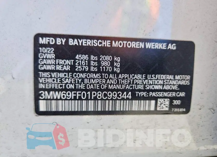 3MW69FF01P8C99344 Photo# 13