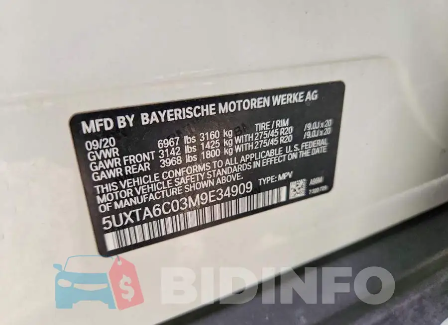 5UXTA6C03M9E34909 Photo# 13
