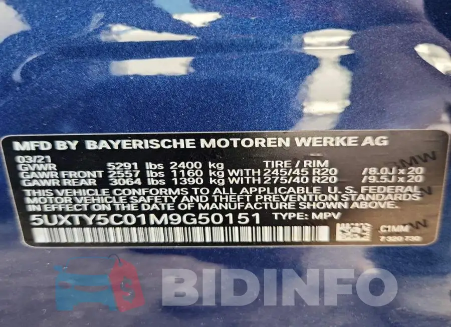 5UXTY5C01M9G50151 Photo# 12