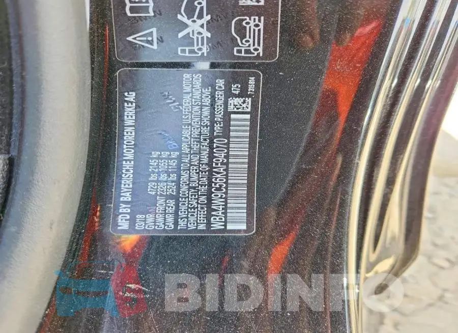 WBA4W9C56KAF94070 Photo# 13