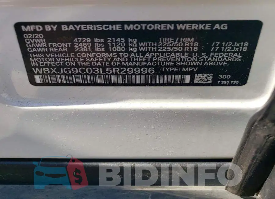 WBXJG9C03L5R29996 Photo# 12