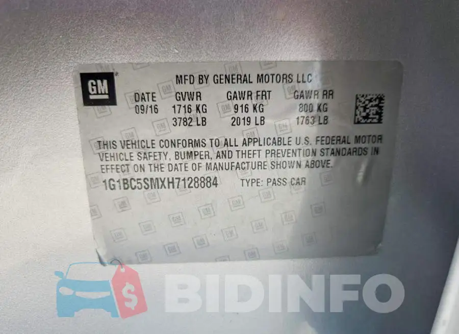 1G1BC5SMXH7128884 Photo# 12