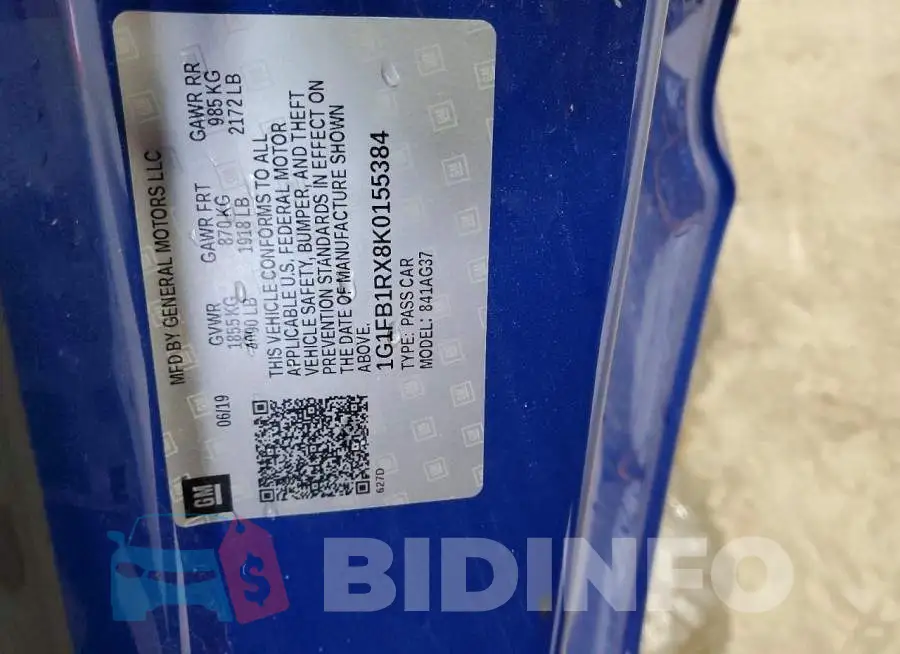 1G1FB1RX8K0155384 Photo# 12
