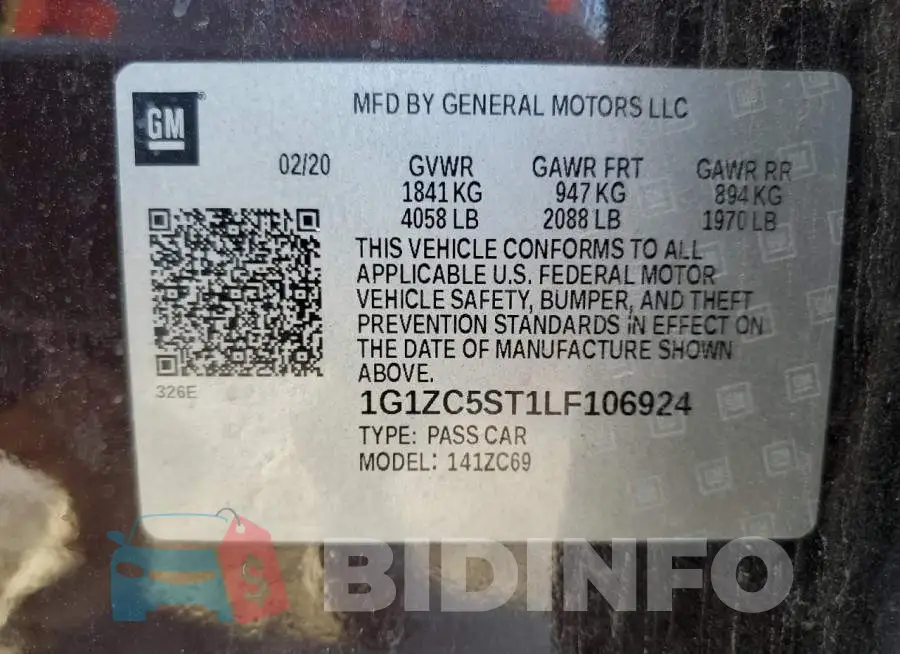 1G1ZC5ST1LF106924 Photo# 13