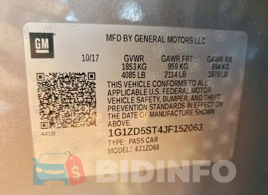 1G1ZD5ST4JF152063 Photo# 13
