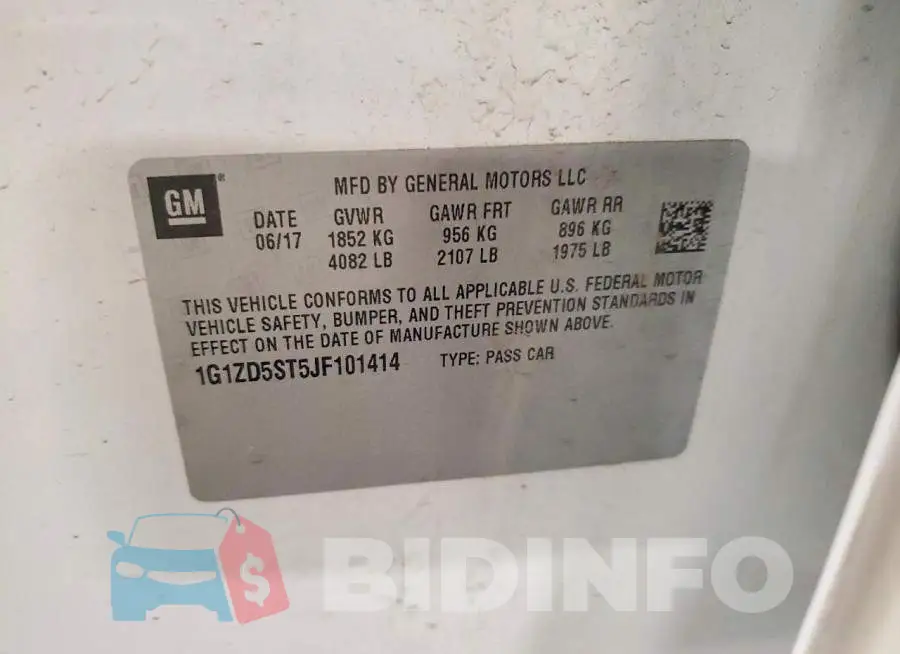 1G1ZD5ST5JF101414 Photo# 12