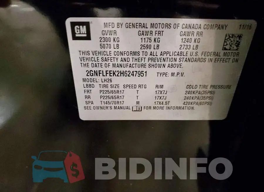 2GNFLFEK2H6247951 Photo# 14