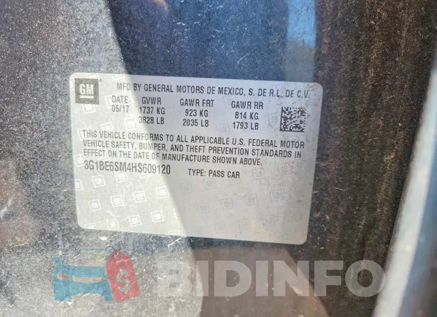 3G1BE6SM4HS609120 Photo# 12