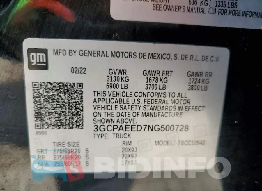 3GCPAEED7NG500728 Photo# 13