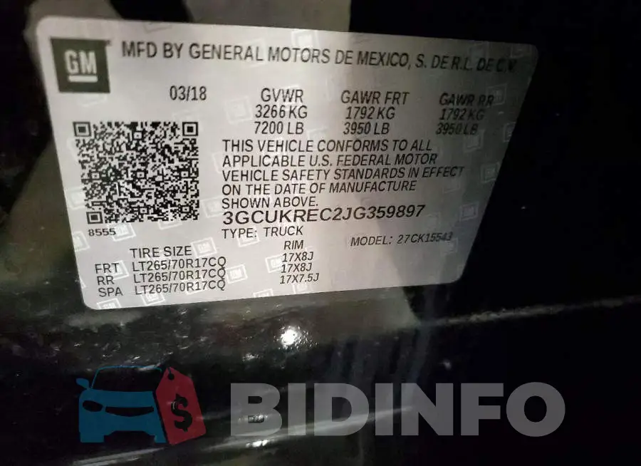 3GCUKREC2JG359897 Photo# 12