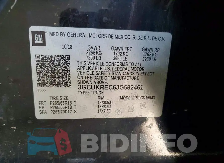 3GCUKREC6JG582461 Photo# 12