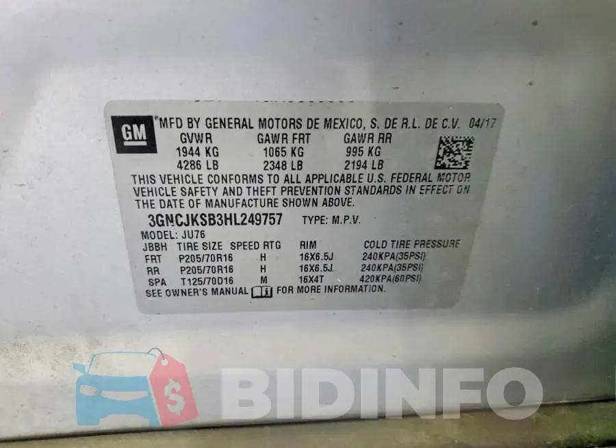 3GNCJKSB3HL249757 Photo# 14