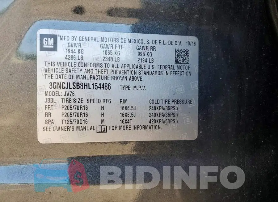 3GNCJLSB8HL154486 Photo# 13