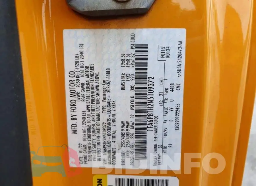 1FA6P8TH2N5109372 Photo# 12