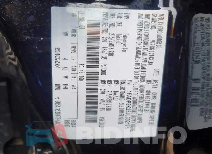 1FADP3K25JL302175 Photo# 12