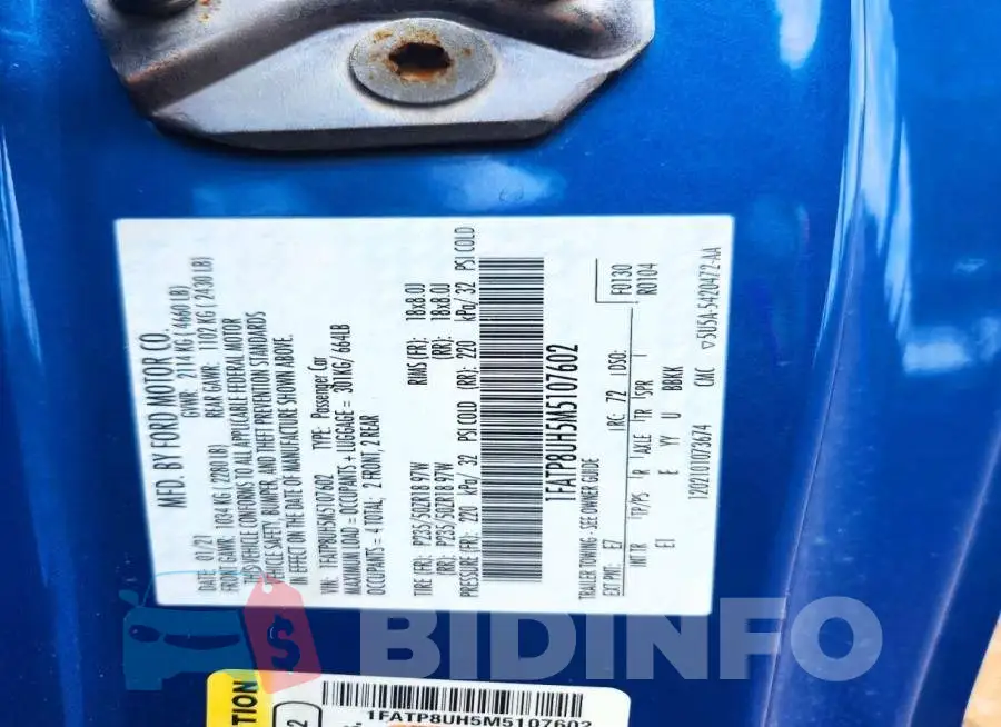 1FATP8UH5M5107602 Photo# 13