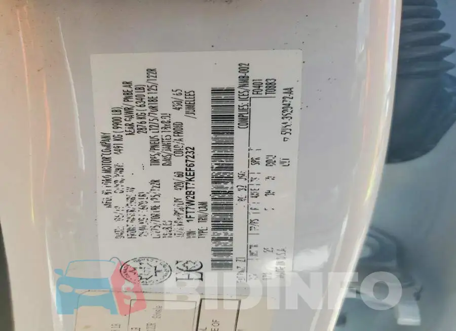 1FT7W2BT7KEF67232 Photo# 12