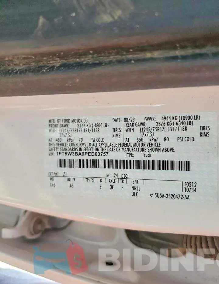 1FT8W3BA9PED63757 Photo# 12