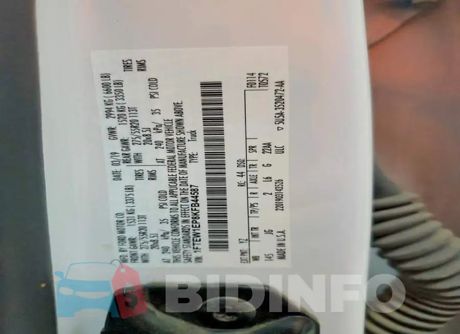 1FTEW1EP8KFB44587 Photo# 12