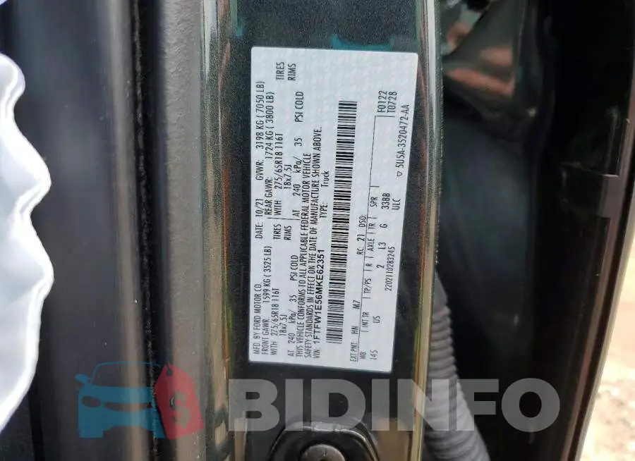 1FTFW1E56MKE62351 Photo# 12
