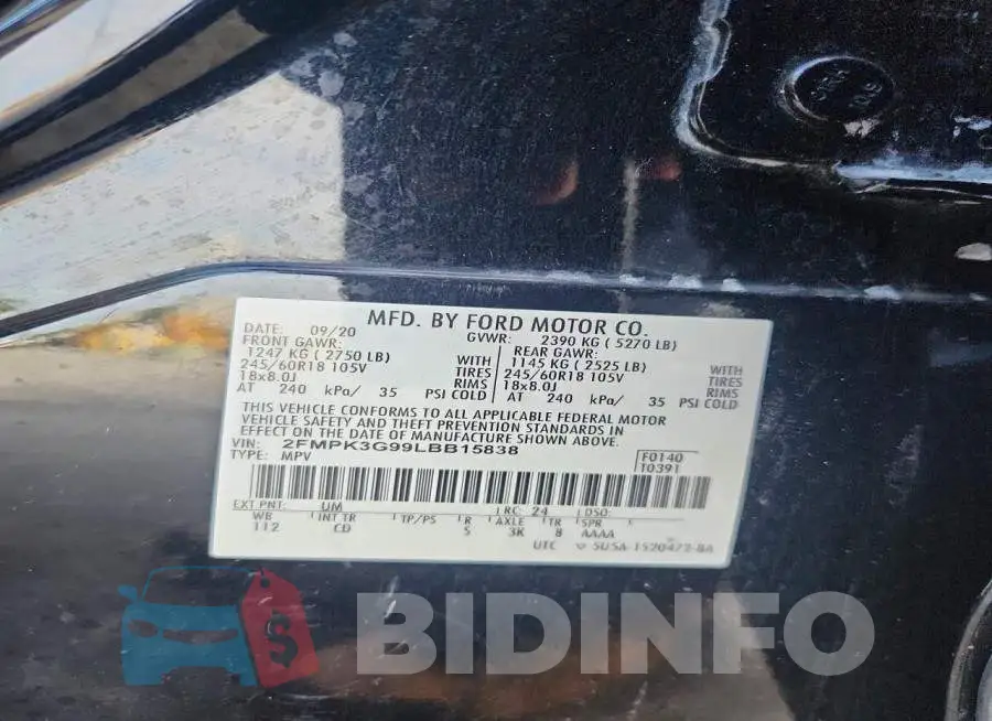 2FMPK3G99LBB15838 Photo# 14