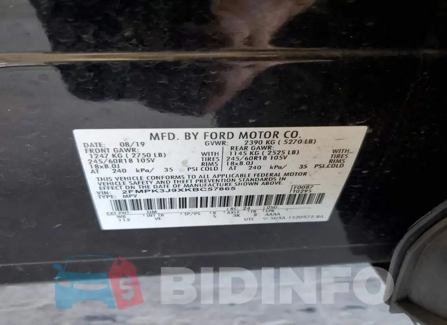 2FMPK3J9XKBC57865 Photo# 12