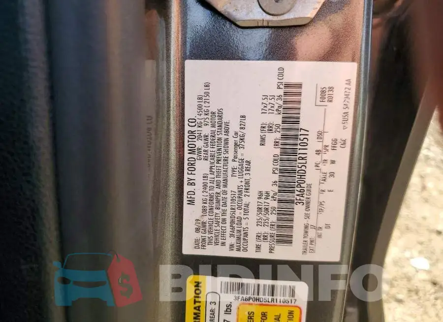 3FA6P0HD5LR110517 Photo# 12