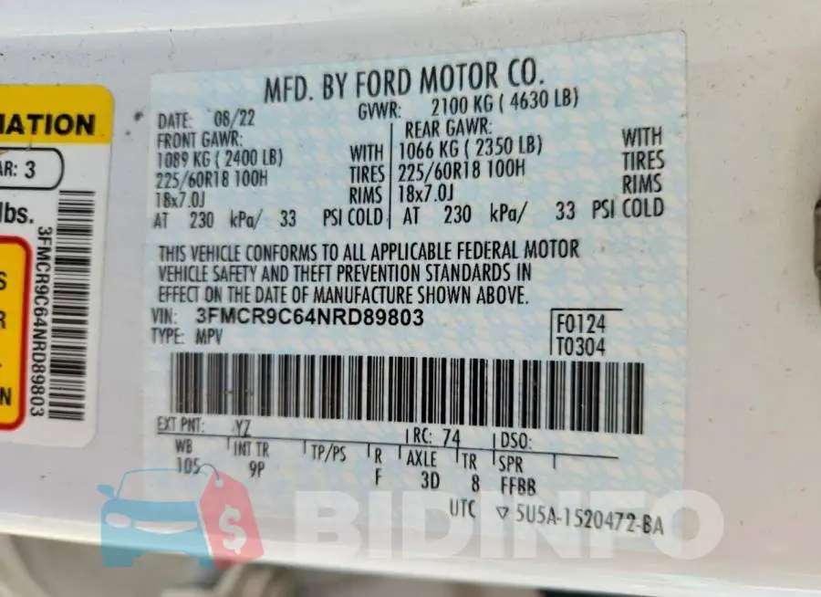 3FMCR9C64NRD89803 Photo# 14