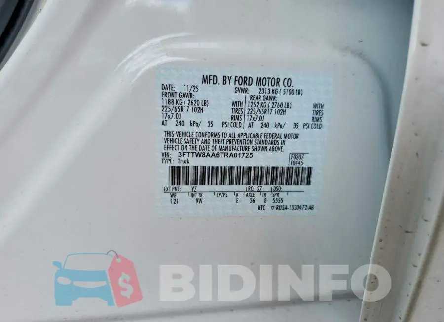 3FTTW8AA6TRA01725 Photo# 12