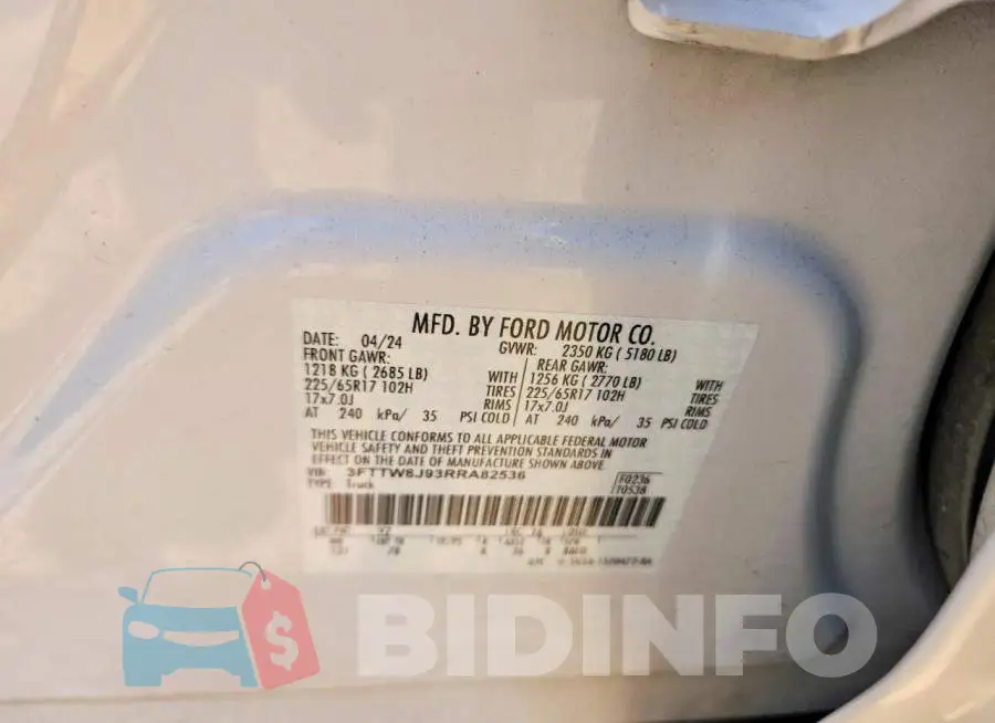 3FTTW8J93RRA82536 Photo# 12