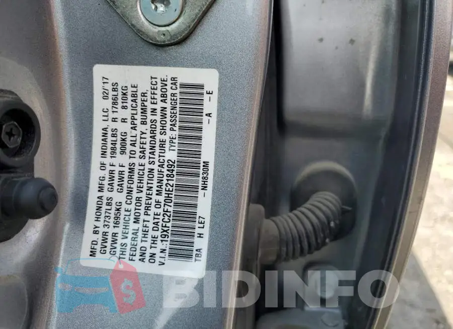 19XFC2F70HE218492 Photo# 12