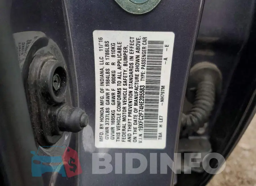 19XFC2F74HE205583 Photo# 12