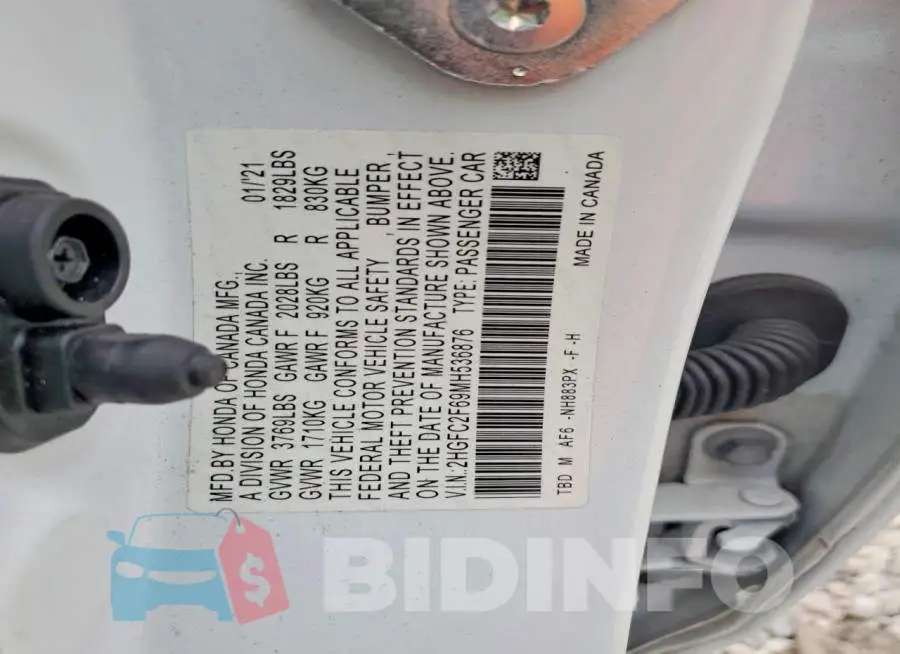 2HGFC2F69MH536876 Photo# 13