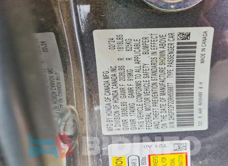 2HGFE2F22RH558877 Photo# 12