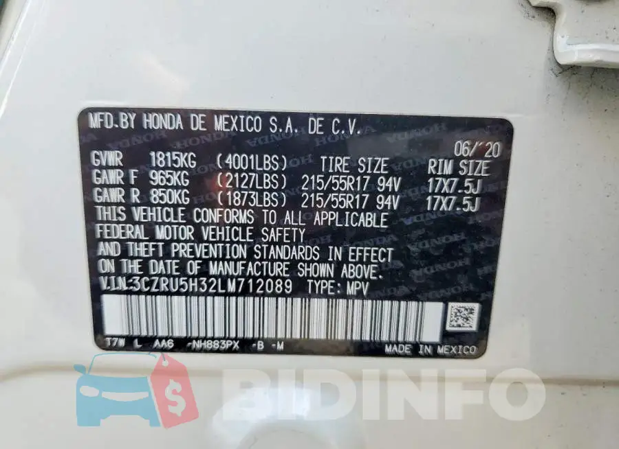 3CZRU5H32LM712089 Photo# 12