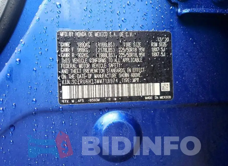3CZRU6H13MM718974 Photo# 12
